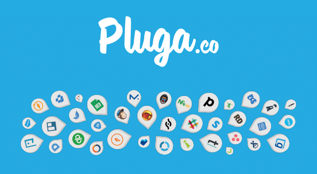 imagem com a logo da pluga e com varias ferramentas