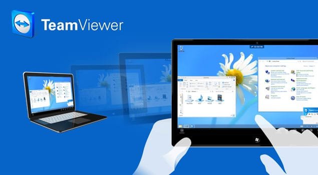 tela de um tablet e de um notebook com o teamviewer