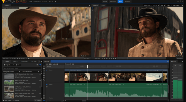 Interface do Hitfilm